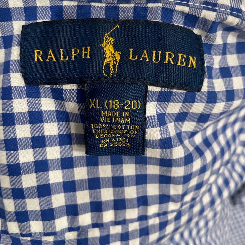 Ralph Lauren Men's Blue Gingham Shirt
